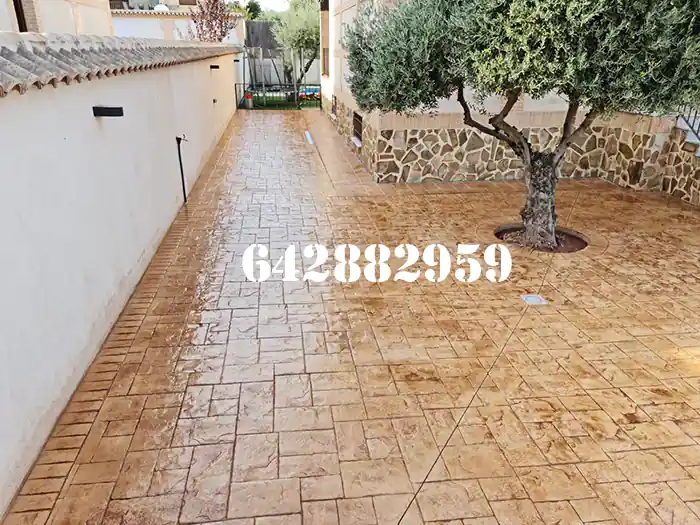 Obra de hormigón impreso en Zas