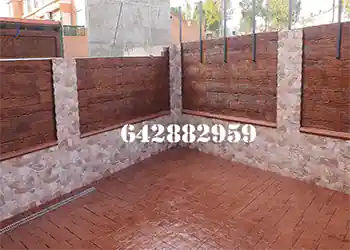 Hormigón impreso alrededor de la piscina